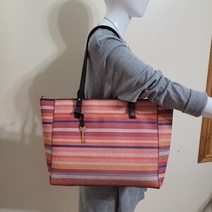 Fossil Multicolor Striped Shoulder Bag